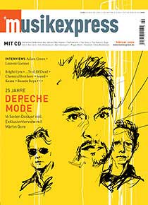 Dave Gahan, Martin Gore and Fletch on the Music Express magazine cover 2005
