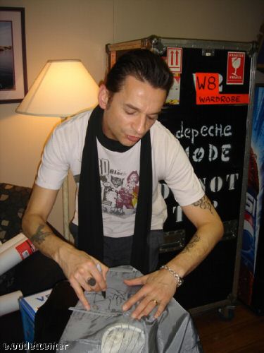 David Gahan personally autographed this Concert Worn jacket on the inner left inside area.